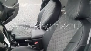 Чехлы на Хендай Солярис 2016 с алькантарой в ромб | Фабрика Автопилот