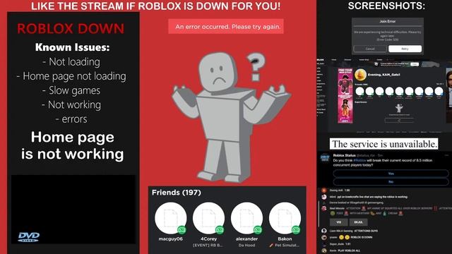 ? ROBLOX IS DOWN - Can’t Join Games! (Live Status) смотреть онлайн