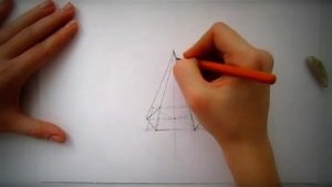 как нарисовать 6ти гранную пирамиду