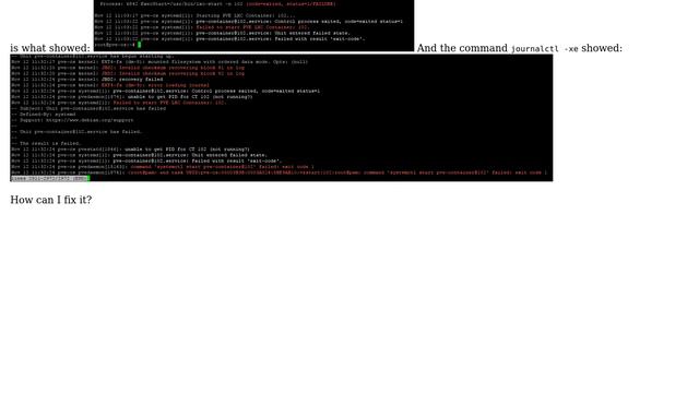 DevOps & SysAdmins: TASK ERROR: command 'systemctl start pve-container@102' failed: exit code 1 смотреть онлайн