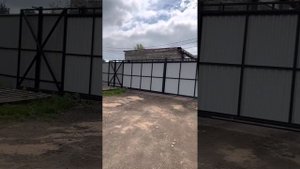 Ворота двойные откатные завод Статус