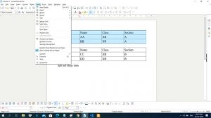 Split and Merge Table in LibreOffice Writer