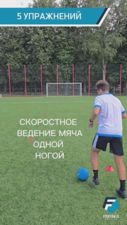 Скоростное ведение мяча одной ногой