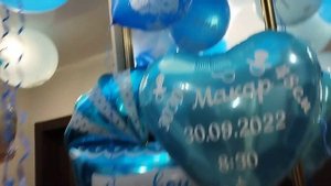 Встреча из роддома мамы и малыша ??. Оформление выписки из роддома воздушными шарами ???