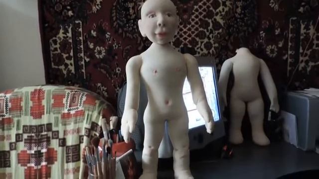 Текстильная кукла в чулочной технике. Итог. смотреть онлайн