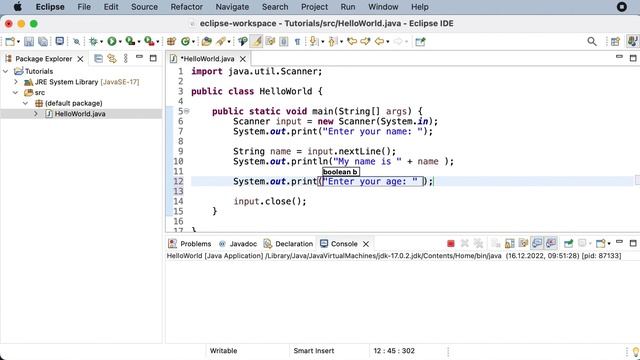 User Input - Java Tutorials for Beginners