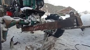 Установка переднего отвала на Т-40АМ с кабиной ЮМЗ