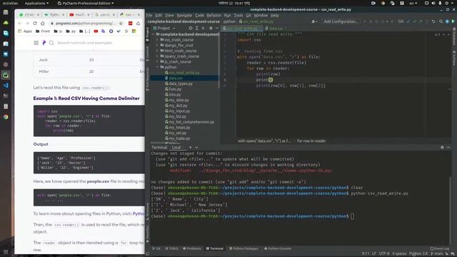 Python CSV file read write