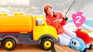 Машинки и цифры. Грузовичок Лёва и Водовоз - Развивающее видео Капуки Кануки
