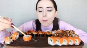 СУШИ, РОЛЛЫ MUKBANG asmr Ayka Emilly