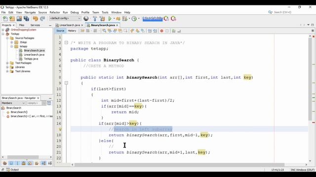 BINARY SEARCH IN JAVA FOR BEGINNER смотреть онлайн