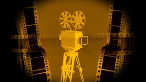 Футаж для начала фильма: КИНОПРОЕКТОР, без титров, в желтом цвете