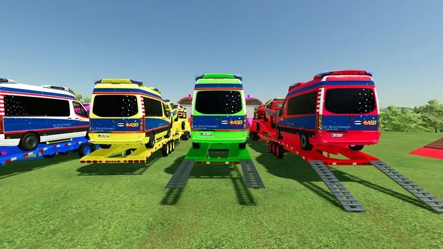 TRANSPORTING POLICE PORSCHE, VOLKSWAGEN, MERCEDES WITH CHEVROLET TRUCKS! Farming Simulator 22 смотреть онлайн