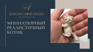 Реалистичный миниатюрный котик
Школа миниатюрной игрушки Наташи Косовой