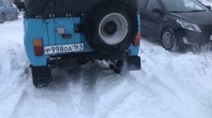 Выхлоп УАЗ. Резонатор Ауди 100, глушитель Хантер с дв. Андория