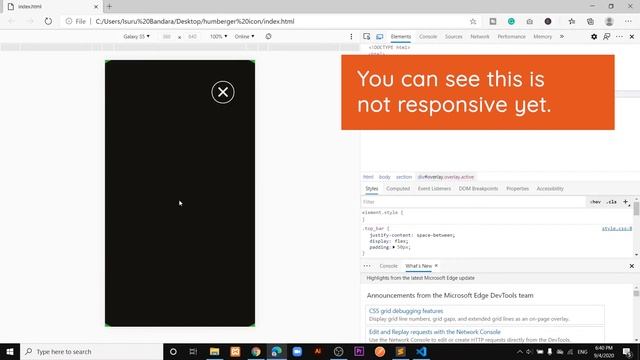 Fullscreen Overlay Responsive Navigation | HTML,CSS,Javascript - part 2