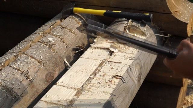 Лавочка из круглых бревен своими руками - Часть2 смотреть онлайн