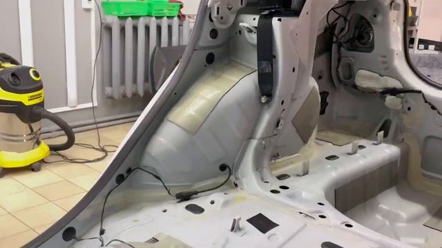 Демонтаж штатной виброизоляции