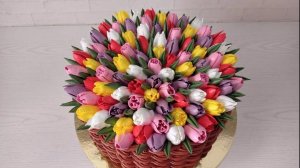 МК часть 1💐 Торт ＂КОРЗИНА с ЦВЕТАМИ＂ из БЗК от @_natalya_kolbasova_