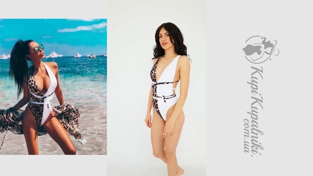 Оригинальный слитный купальник с леопардовыми вставками. смотреть онлайн