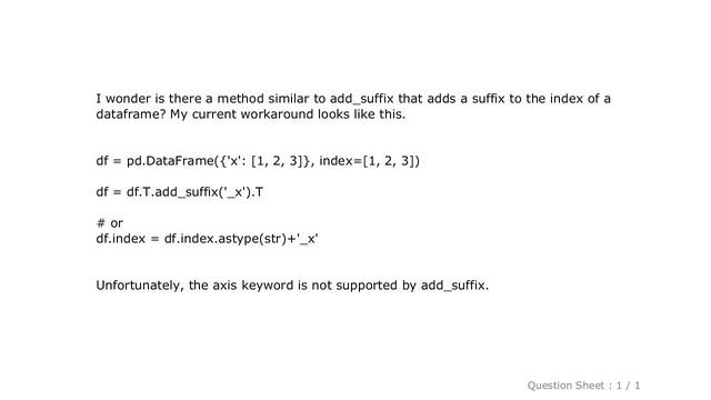 Pandas : How to add a suffix/prefix to a pandas.DataFrame().index? смотреть онлайн