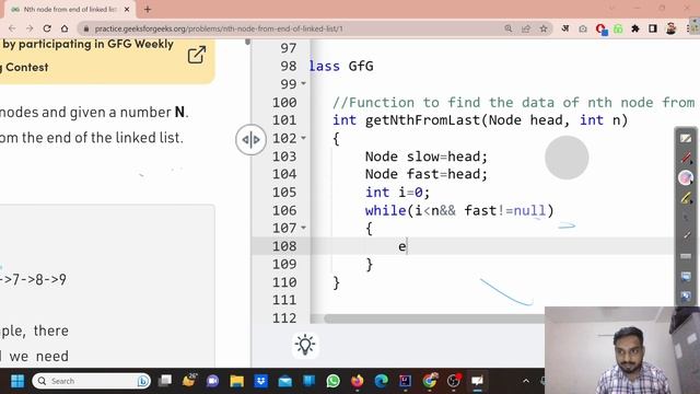 Nth node from end of linked list l 2 method l gfg l Letcode