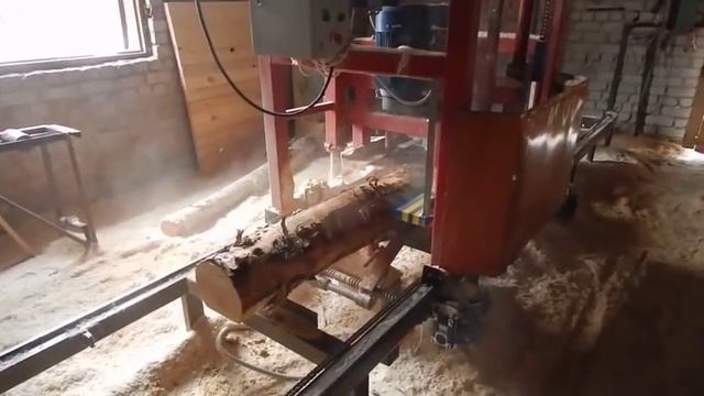 Пилорама дисковая ПДГ с автоподачей и электромеханическими прижимами бревна. смотреть онлайн