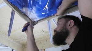 do it yourself stretch ceiling sky with LED lighting / DIY stretch ceiling