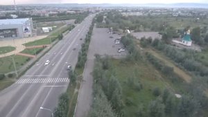 Парк Победы город Чита съёмка с коптера