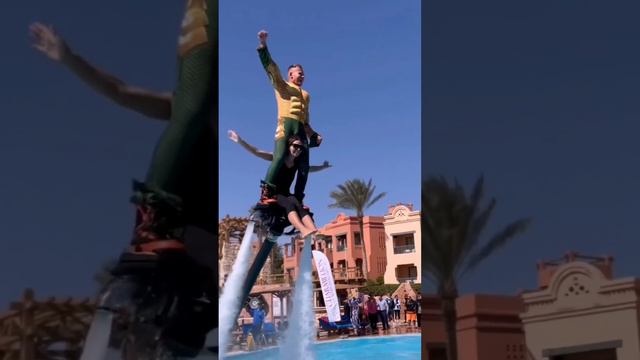 Веселый полет в тандеме на флайборде