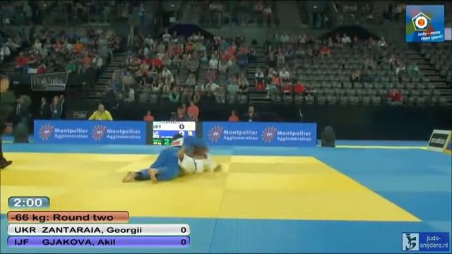 Judo 2014 European Championships Montpellier: Zantaraia (UKR) - Gjakova (IJF) [-66kg] смотреть онлайн