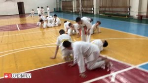 Детская тренировка Киокусинкай каратэ в Абаканском додже