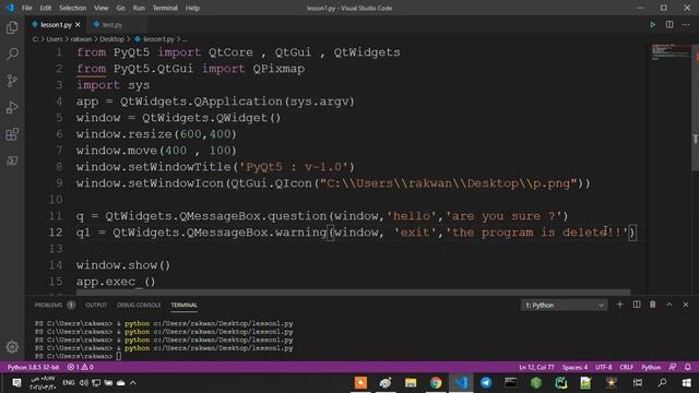 تعلم بايثون pyqt5 : درس 22 : برمجة الرسائل وعرضها في البرنامج بكل سهولة وشرح كل انواعها messagebox смотреть онлайн