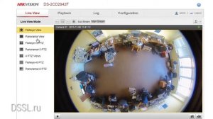 Панорамный обзор одной камерой видеонаблюдения HikVision DS 2CD2942F