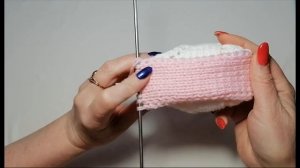 Пинетки спицами без шва для малыша на 6-9 месяцев 13 см. по подошве. Как связать пинетки на 2 спица