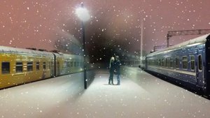 Футаж На зимнем перроне HD