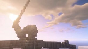 Копия монумента "Родина-мать зовёт!" в Minecraft