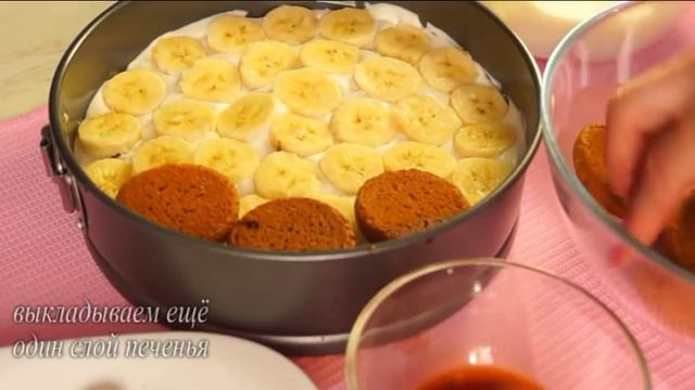 Торт БЕЗ ВЫПЕЧКИ/ Торт из овсяного печенья с бананами/ No Bake Cake смотреть онлайн