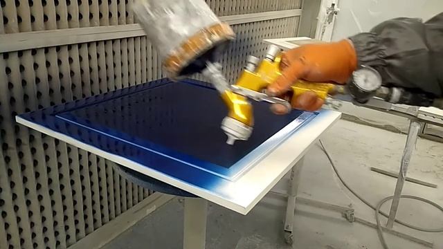 Покраска фрезерованных фасадов  мдф+шпон.