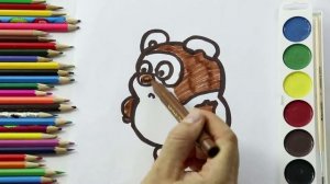 Раскраска для детей ВИНИПУХ!Как нарисовать ВИНИПУХА!!!Мультик раскраска!!!
