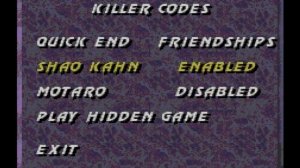 Ultimate Mortal Kombat 3 (1995) Sega Mega Drive, Cheats