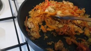 Рис с мясом и морковью