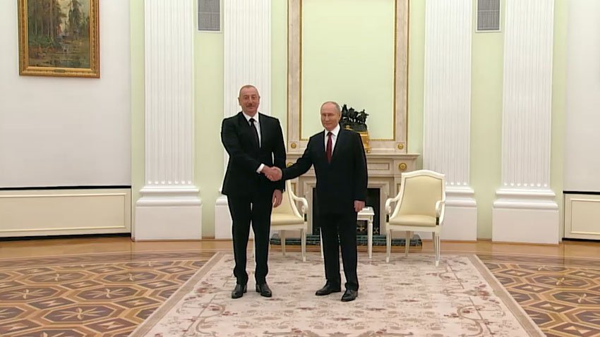 Официальная встреча Владимира Путина и Ильхама Алиева в Кремле