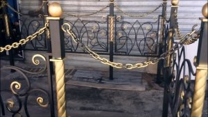 Оградка кованая с цепями изготовление,покраска,упаковка и отправка