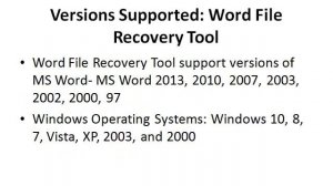 Word Recovery Software