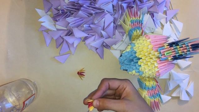 3D МОДУЛЬНОЕ ОРИГАМИ 139 ПТИЧКА