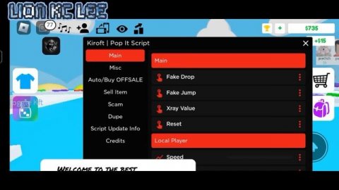 ?Roblox script hack?|?pop it trading?|script made by Kiroft|Mobile/PC|Lion Kc Lee
