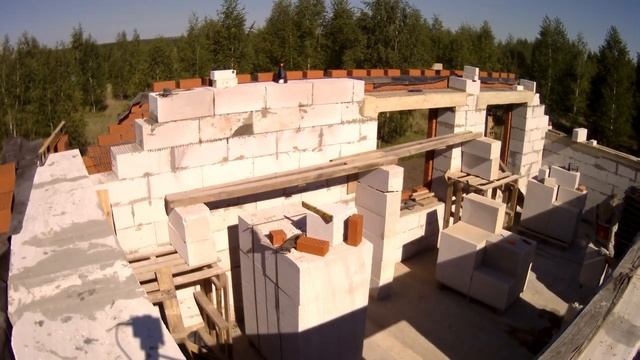 Фронтон   8м.Как  сделать фронтон из газобетона своими руками #Фронтон