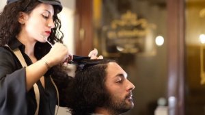 ASMR 💈LADY BARBER “Mr. Curly Hair”