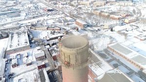 Начало демонтажа трубы ТЭЦ-1 в Красноярске